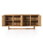 Merit Outdoor Sideboard Natural Teak-FSC Front Facing View Open Doors 229414-001