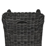 Messina Outdoor Dining Armchair Chunky Charcoal Woven Back View 233671-003