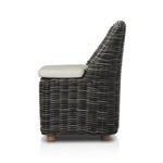 Four Hands Messina Outdoor Dining Chair Chunky Charcoal Woven Side View