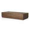 Messo 70" Outdoor Coffee Table Stained Toasted Brown Angled View Four Hands