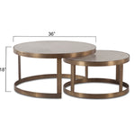 Michaelangelo Nesting Coffee Table White Marble Angled View FMI-CNT36WMAB