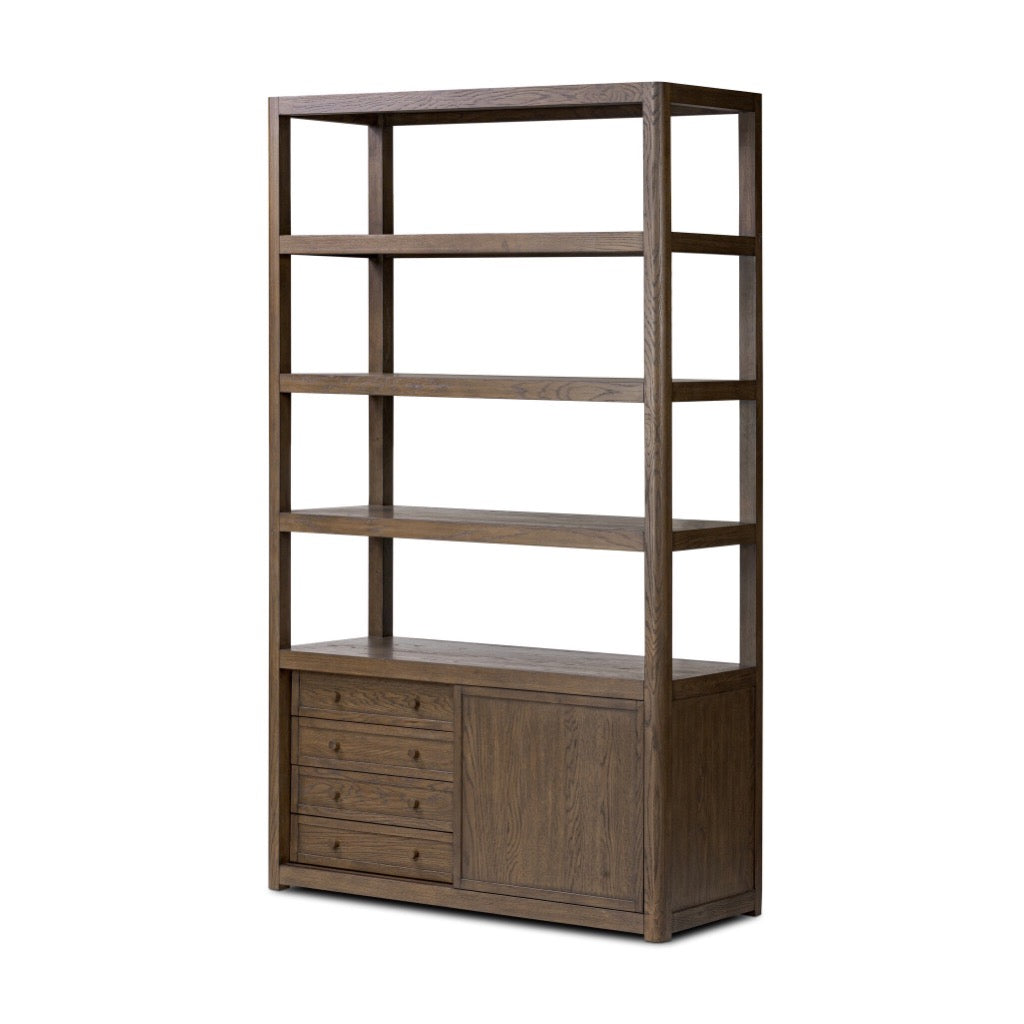 Miko Bookcase Fawn Oak Angled View 243344-001