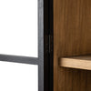 Millie Panel and Glass Door Cabinet Drifted Matte Black Shelf Detail Four Hands