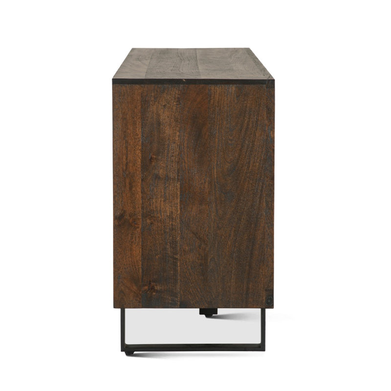 Home Trends & Design Mountain Lodge Sideboard Premium Dark Walnut Side View