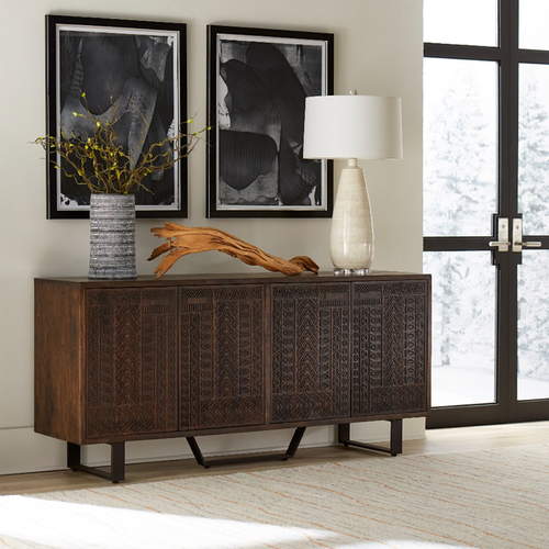 Mountain Lodge Sideboard Premium Dark Walnut Staged View FML-SB70PW