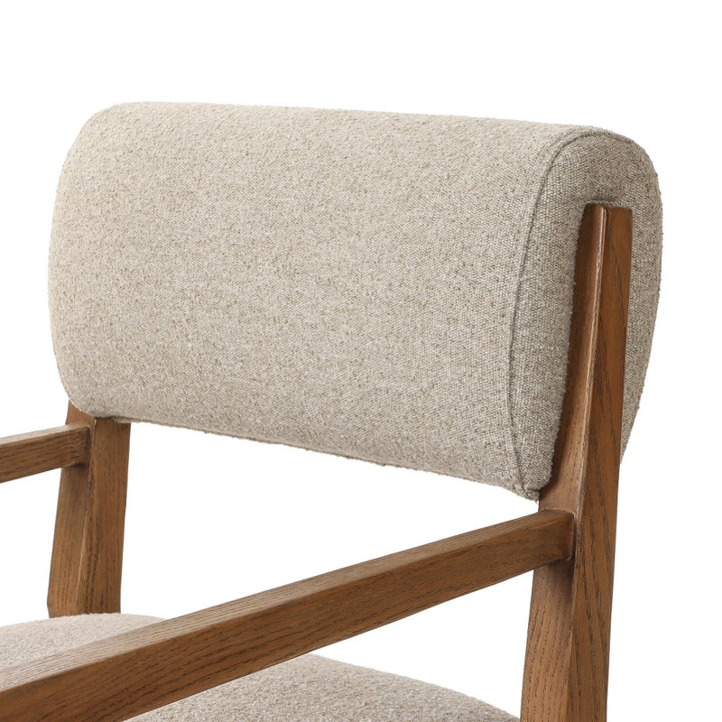 Navid Dining Arm Chair Weslie Flax Fabric Backrest 246348-003