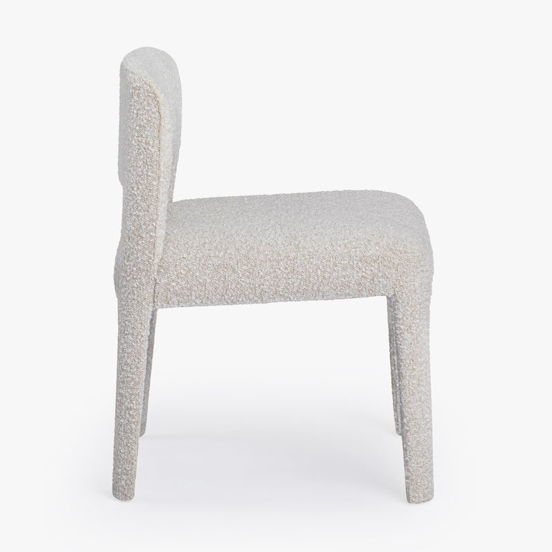 Co.House Designs Nico Dining Chair Ivory Boucle Side View