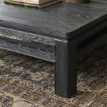 Oman Coffee Table Rustic Black Veneer Staged View Legs 243907-001