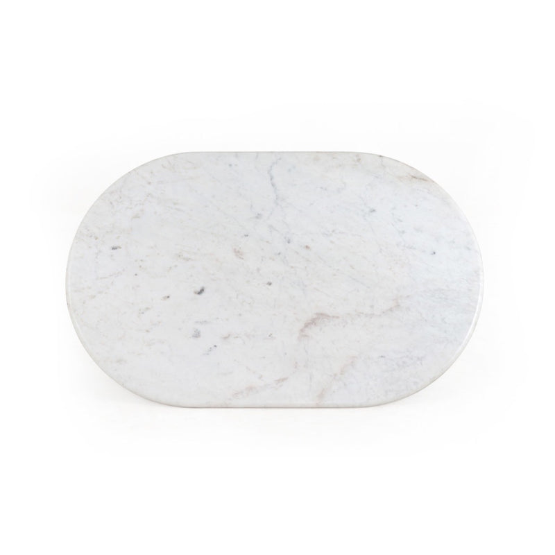 Oranda Coffee Table Polished White Marble Top View 233876-001