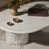 Oranda Coffee Table Polished White Marble Staged View Four Hands