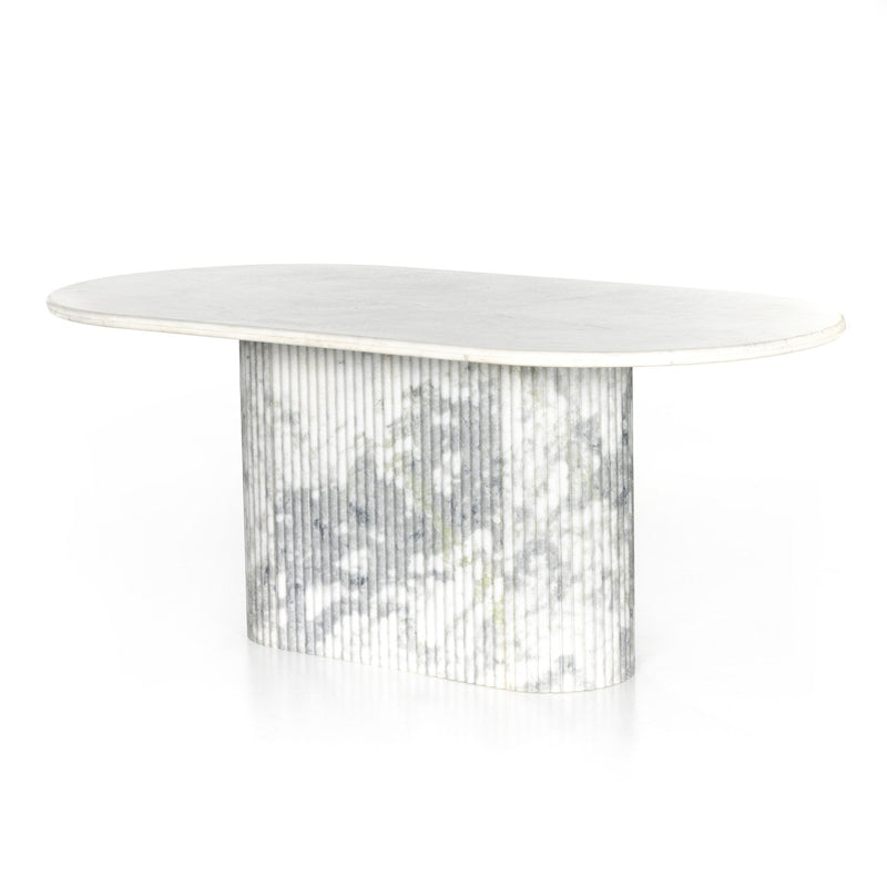 Oranda Dining Table - Polished White Marble