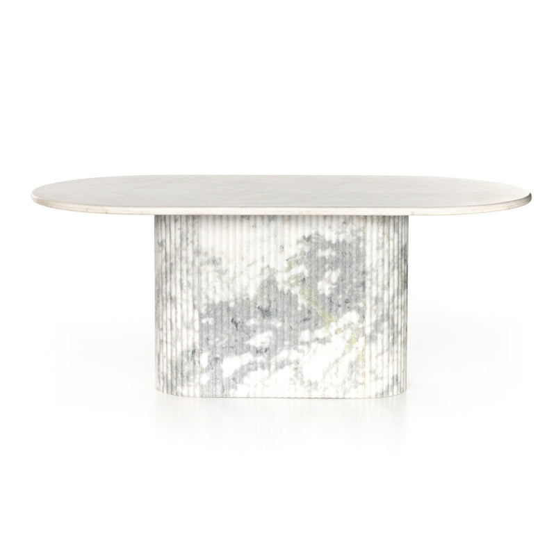 Oranda Dining Table - Polished White Marble