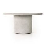 Otero Round Outdoor Dining Table Matte Stone Angled View Four Hands