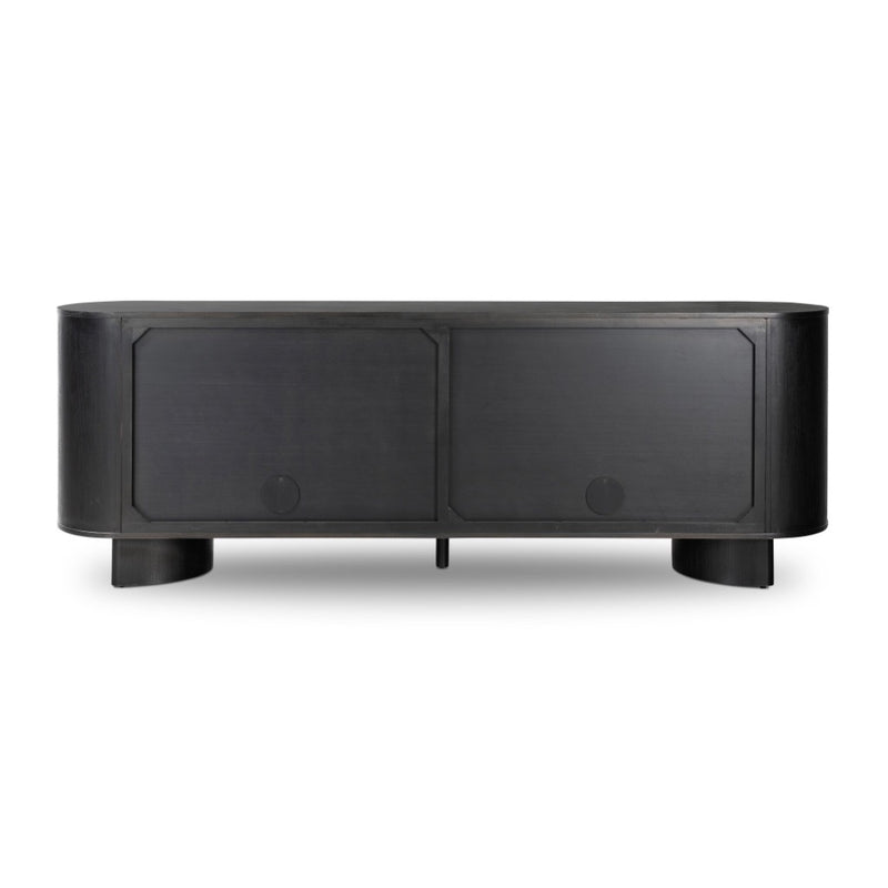 Paden Sideboard Aged Black Acacia Back View 235536-003