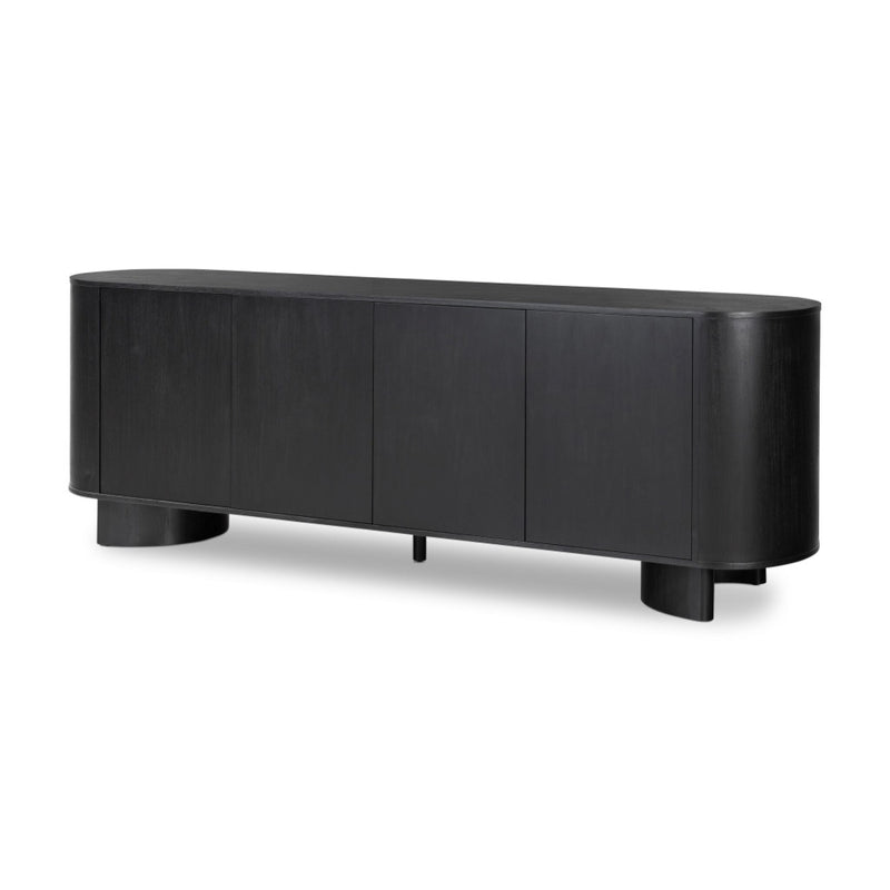 Paden Sideboard Aged Black Acacia Angled View 235536-003