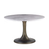 Palm Springs Round Dining Table White Marble Front Facing View FPA-RD48-TLBG-WM