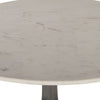 Home Trends & Design Palm Springs Round Dining Table White Marble & Silver Base Marble Tabletop