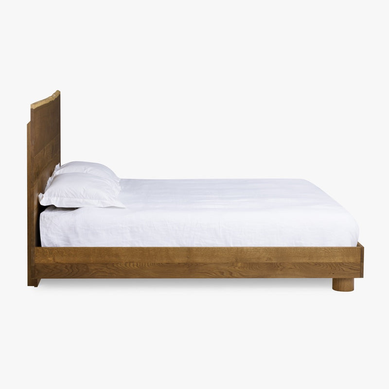 Paolo Live Edge Oak Bed Dark Brown Side View CH-1001889-VN11-FN-BD-BD-DB-KG