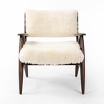 Papile Chair Cream Shearling Front Facing View 235211-002