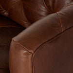 Four Hands Paul Swivel Chair Raleigh Cigar Top Grain Leather Armrest