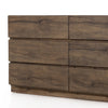 Four Hands Perrin 6 Drawer Dresser Rustic Fawn Angled Drawer View