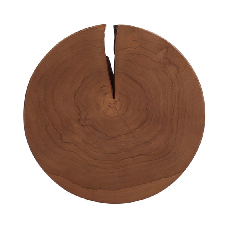 Petros Outdoor End Table Natural Teak Top View Four Hands