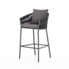 Four Hands Porto Outdoor Bar Stool Charcoal Angled View