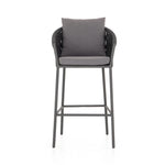 Porto Outdoor Bar Stool Charcoal Front Facing View JSOL-09805K-562