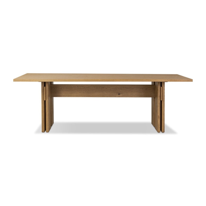 Four Hands Railay Dining Table Dusted Oak Veneer Front Facing View