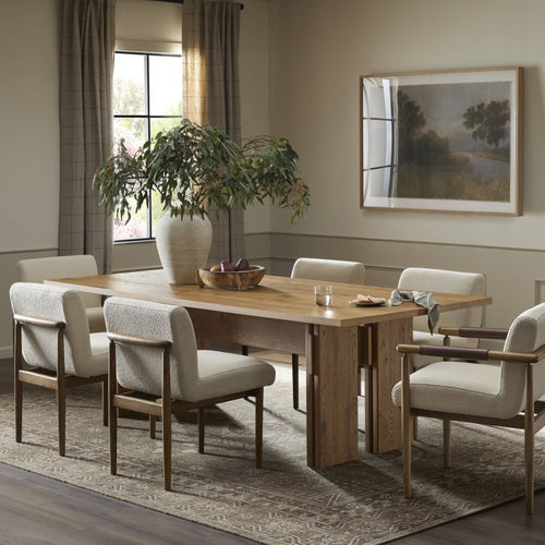 Railay Dining Table Dusted Oak Veneer Staged View Four Hands