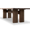 Four Hands Railay Outdoor Dining Table Stained Toasted Brown-FSC Angled View