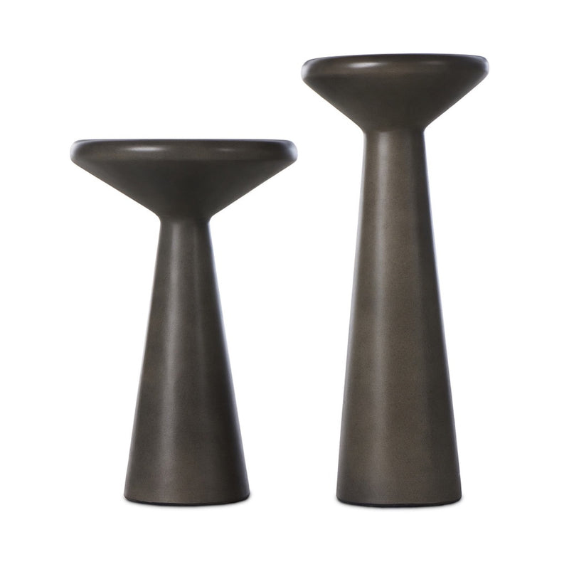 Four Hands Ravine Concrete Accent Tables Dark Grey Front Facing View