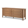 Roark 6 Drawer Dresser Amber Oak Veneer Angled View Four Hands