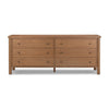 Roark 6 Drawer Dresser Amber Oak Veneer Front Facing View Four Hands