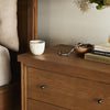 Roark Nightstand Amber Oak Veneer Staged View Tabletop 236439-001