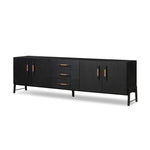 Rosedale Media Console Ebony Oak Veneer angled View Four Hands