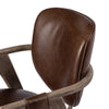 Four Hands Rowanoke Dining Armchair Havana Brown Top Grain Leather Backrest