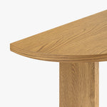 Co.House Designs Saguaro Oak Demi-Lune Console Natural Half Tabletop Detail