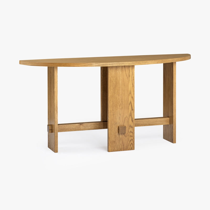 Saguaro Oak Demi-Lune Console Natural Console Table Co.House Designs