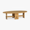 Saguaro Oval Oak Coffee Table Natural Angled View Co.House Designs