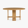 Saguaro Round Oak Dining Table Natural Side View Co.House Designs