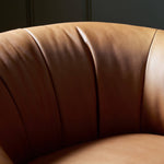 Four Hands Saldana Swivel Chair Lorento Cognac Seating Staged View