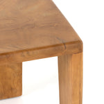 Sansa Outdoor Accent Stool Aged Natural Teak Top Right Corner Detail 226943-001