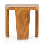 Four Hands Sansa Outdoor Accent Stool Aged Natural Teak Back View