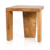 Sansa Outdoor Accent Stool Aged Natural Teak Angled View 226943-001