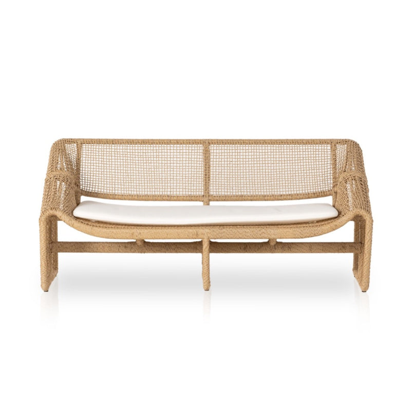 Four Hands Selma Outdoor Sofa Venao Ivory Front Facing View