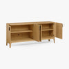 Serena Oak Sideboard Natural Angled View Open Cabinets Co.House Designs