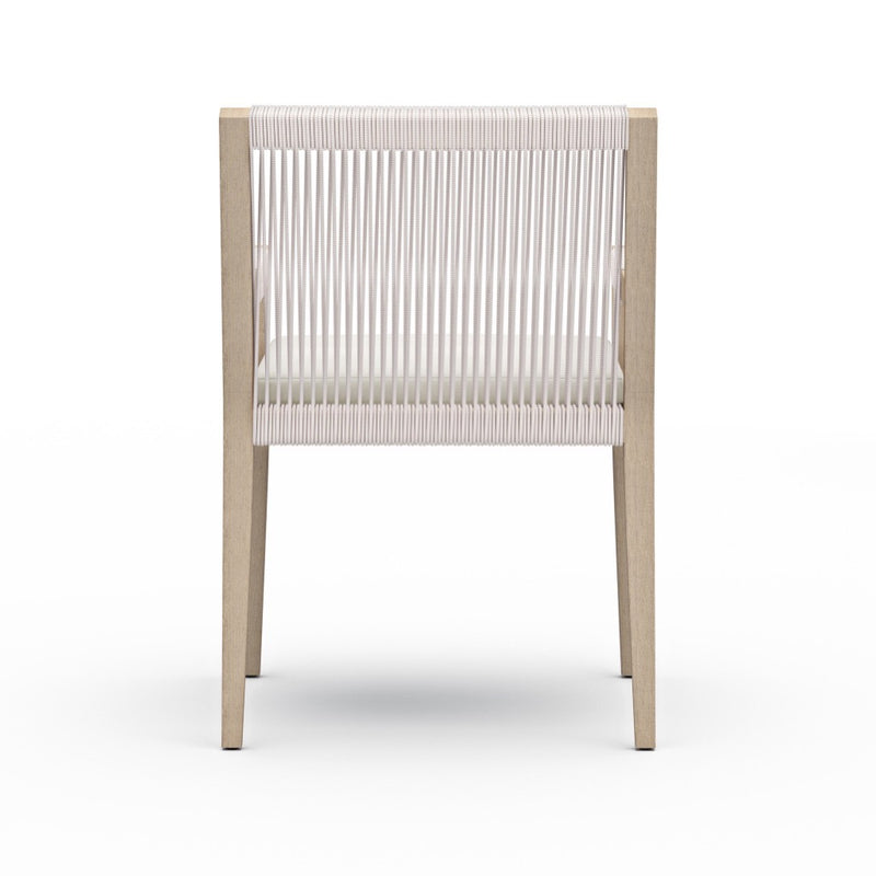 Sherwood Outdoor Dining Armchair Natural Ivory Back View 223831-011