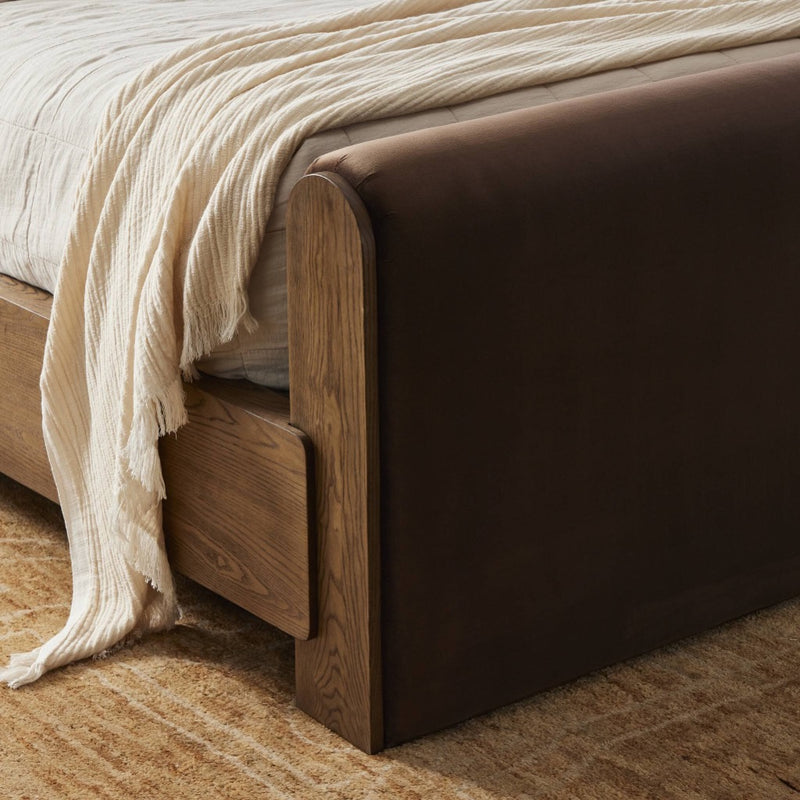 Four Hands Sloane Bed Surrey Cocoa Baseboard View