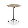 Sophie End Table Creamy Taupe Marble Side View Four Hands